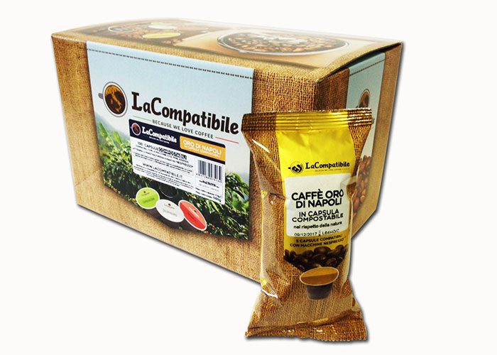 Oro di Napoli Compostabili (100 capsule compatibili con Nespresso)