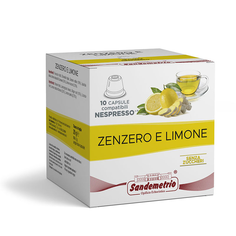 Sandemetrio Zenzero e Limone (Infuso alla frutta - astuccio da 10 capsule compatibili Nespresso)